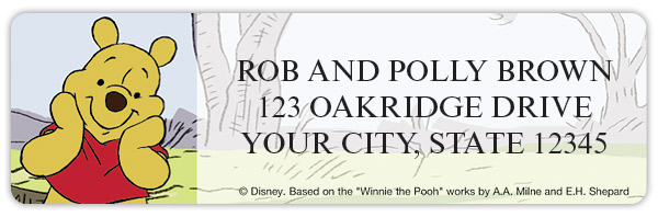 Winnie the Pooh Adventures Address Labels