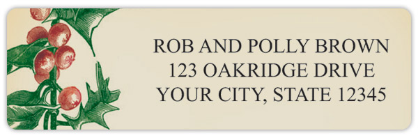 Vintage Holly Address Labels