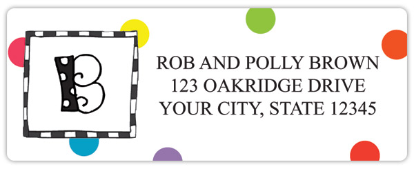 Polka Dotted Monogram Sheet Labels